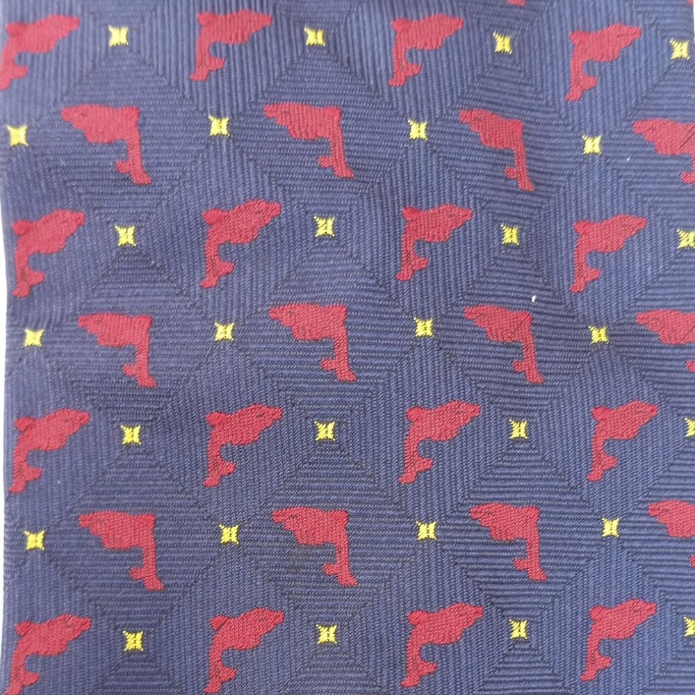 Roxy of Italy Neck Tie Dolphins & Stars 100% Silk - Picture 5 of 9